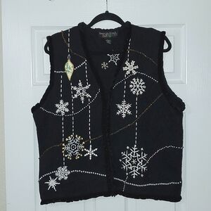 Hampton Studio Snow Winter Vest Size Large